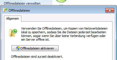 Offlinedateien aktivieren