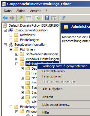 Administrative Vorlagen hinzufügen