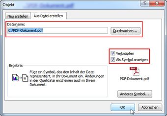 PDF-Datei verknüpfen