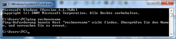 Ping Befehl mit Rechnernamen