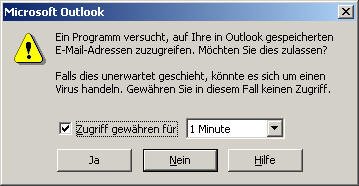 Zugriff auf Outlook