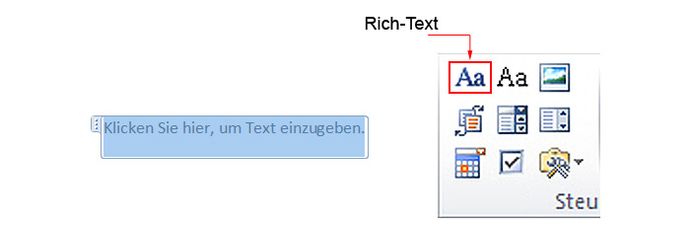 Rich-Text Inhaltssteuerelement
