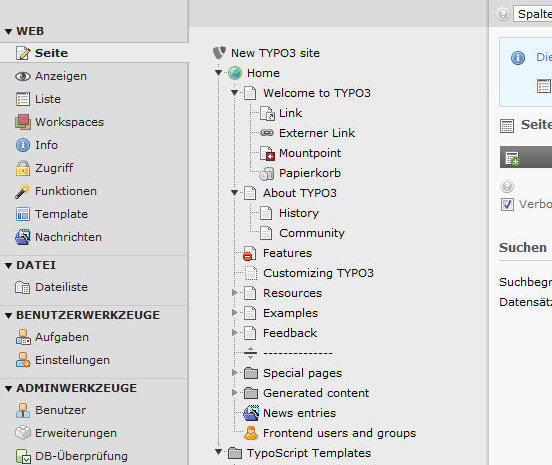 Typo3 Seitenbaum