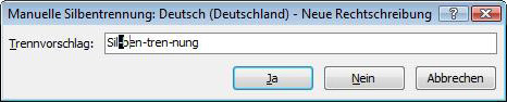 Manuelle Silbentrennung