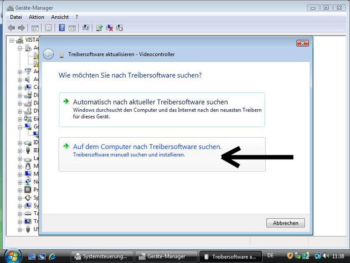 Treibersoftware manuell suchen