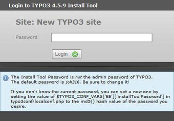 Typo3 Installationspasswort