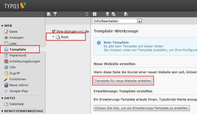 Typo3 Template erstellen