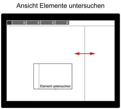 Ansicht Elemente untersuchen einschalten