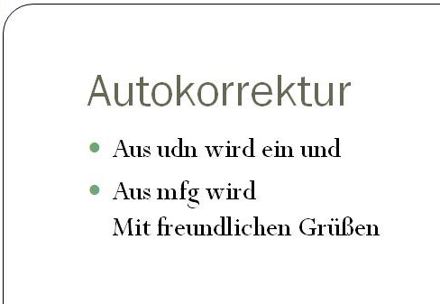 Autokorrektur in Powerpoint