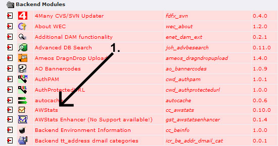 Awstats Extension für Typo3