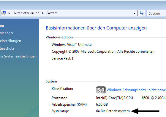 Basisinformationen, 64 Bit-Betriebssystem