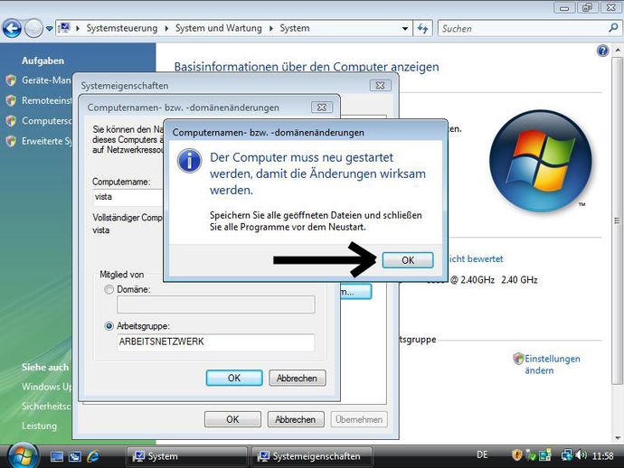 Computer muss neu gestartet werden
