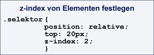 CSS-Code für z-index