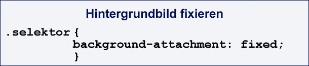 CSS-Code mit background-attachment