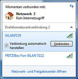 Das eigene WLAN-Netz auswählen