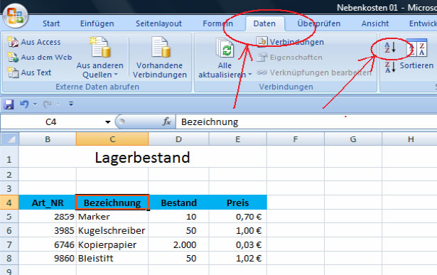 Excel Rechnung Eine Rechnung In Excel