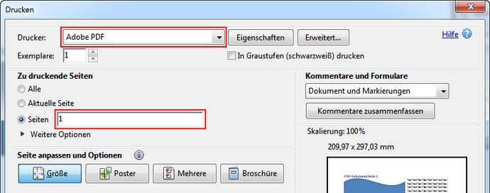 PDF in einzelne Dateien aufteilen und in Word einfügen