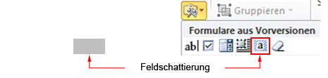 Feldschattierung der Formularfelder