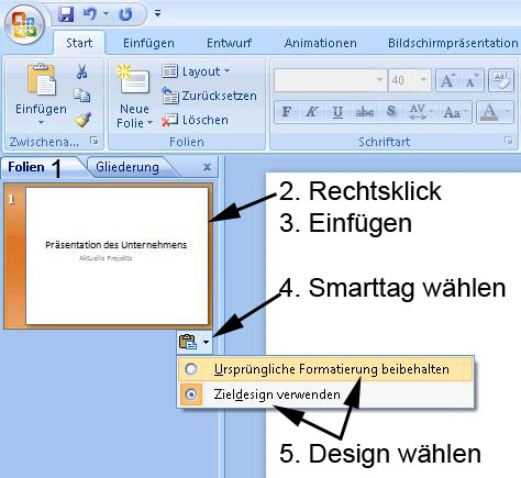 Foliendesign auswählen