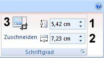 Grafikgröße über die Multifunktionsleiste Grafikgröße über die Multifunktionsleiste
