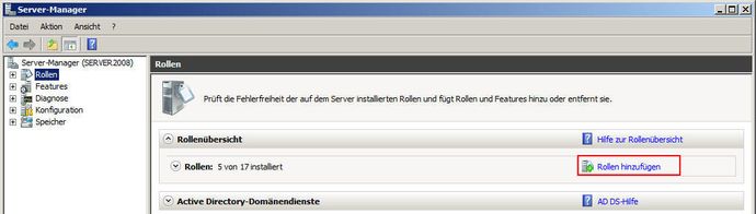 Hinzufügen einer Rolle