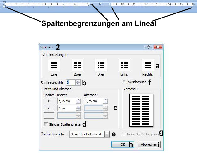 Individuelle Spalten