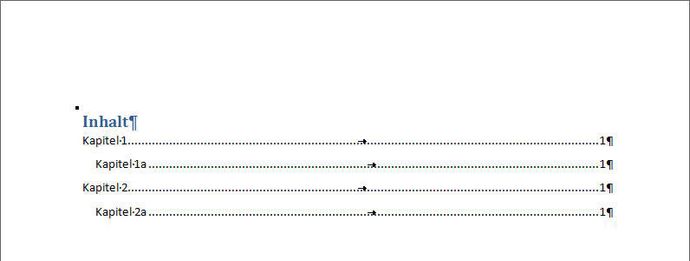 Inhaltsverzeichnis in Word