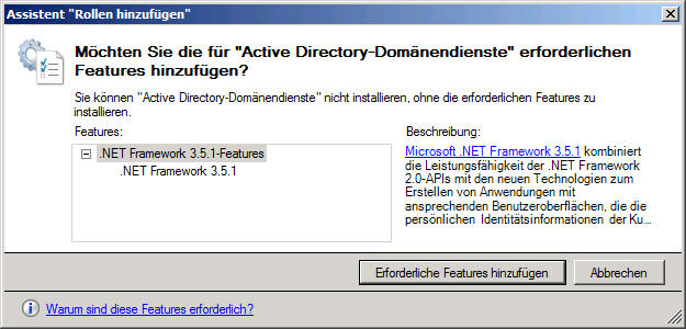 Installation von NET.Framework