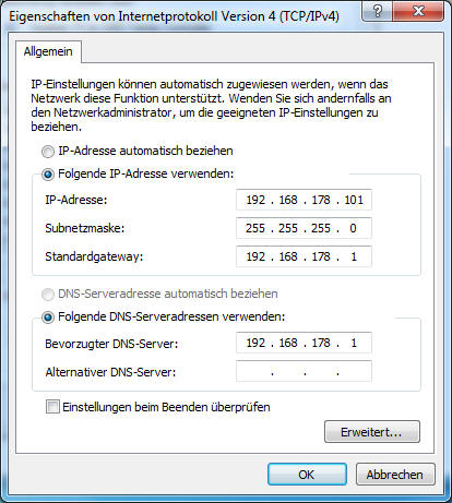 IP-Adresse ändern