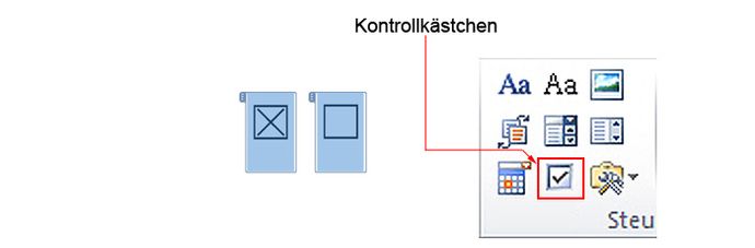 Kontrollkästchen-Inhaltssteuerelement