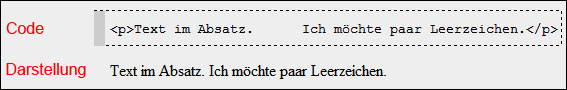 Leerzeichen im HTML-Code