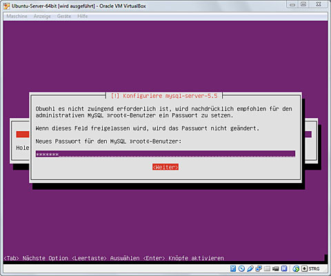 MySQL Root-Passwort festlegen