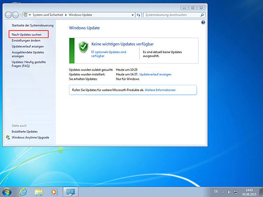 Nach den neuesten Windows-Updates suchen