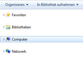 Navigationsbereich im Windows-Explorer