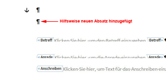 Neuen Absatz temporär eingefügt