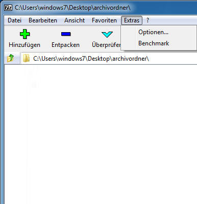 Optionen in 7-ZIP