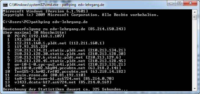 Pathping Befehl Pathping Befehl