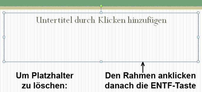 Platzhalter löschen