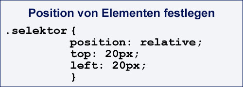 Position von Elementen festlegen