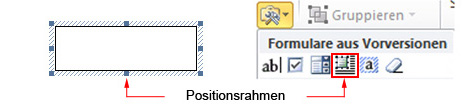 Positionsrahmen in Word einfügen