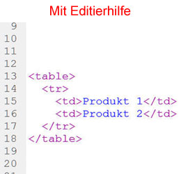 Quellcode mit Editierhilfe