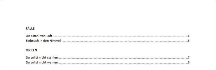 Verzeichnisse in Word Inhaltsverzeichnis, Index, Abbildungsverzeichnis