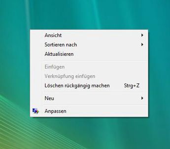 Rechtsklicke auf dem Desktop