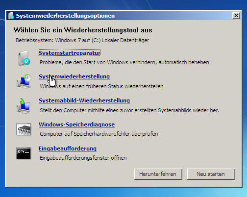 Systemwiederherstellung Systemwiederherstellung