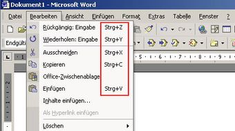Tastenkürzel in Word 97 - 2003 Tastenkürzel in Word 97 - 2003