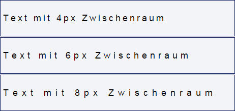 Text mit größerem letter-spacing