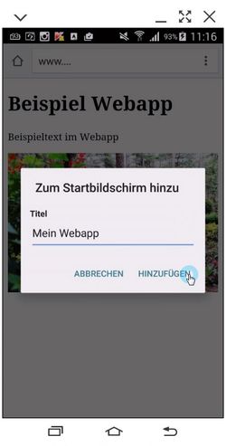 Titel für die Webapp