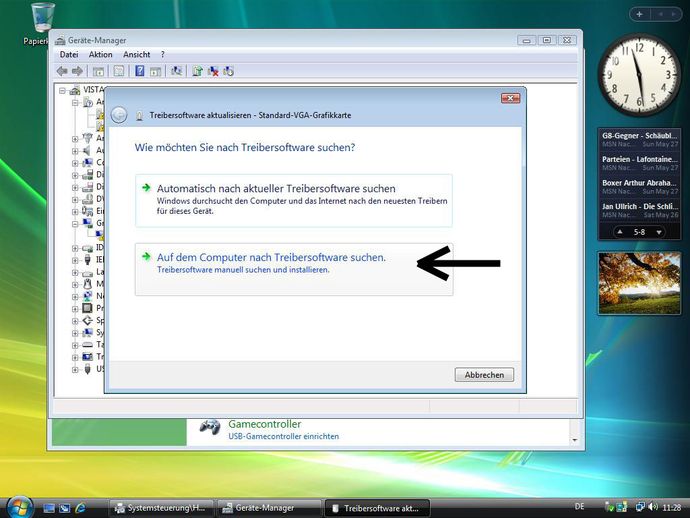 Treiber manuell suchen