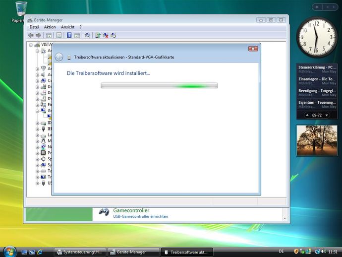 Treiber wird automatisch installiert und abgeschlossen