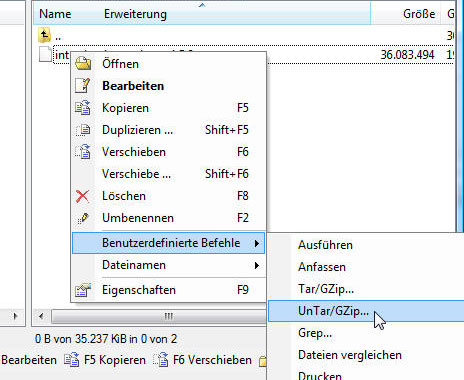 Typo3 entpacken